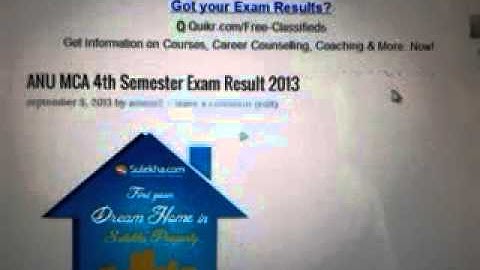 ANU MCA 4th Semester Exam Result 2013