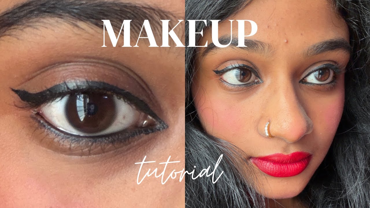 BOLD RED LIP | WING LINER makeup tutorial | Concert makeup