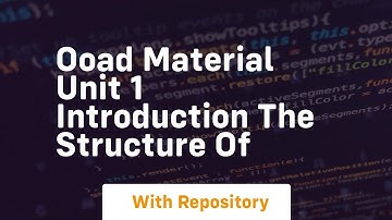 ooad material unit 1 introduction the structure of