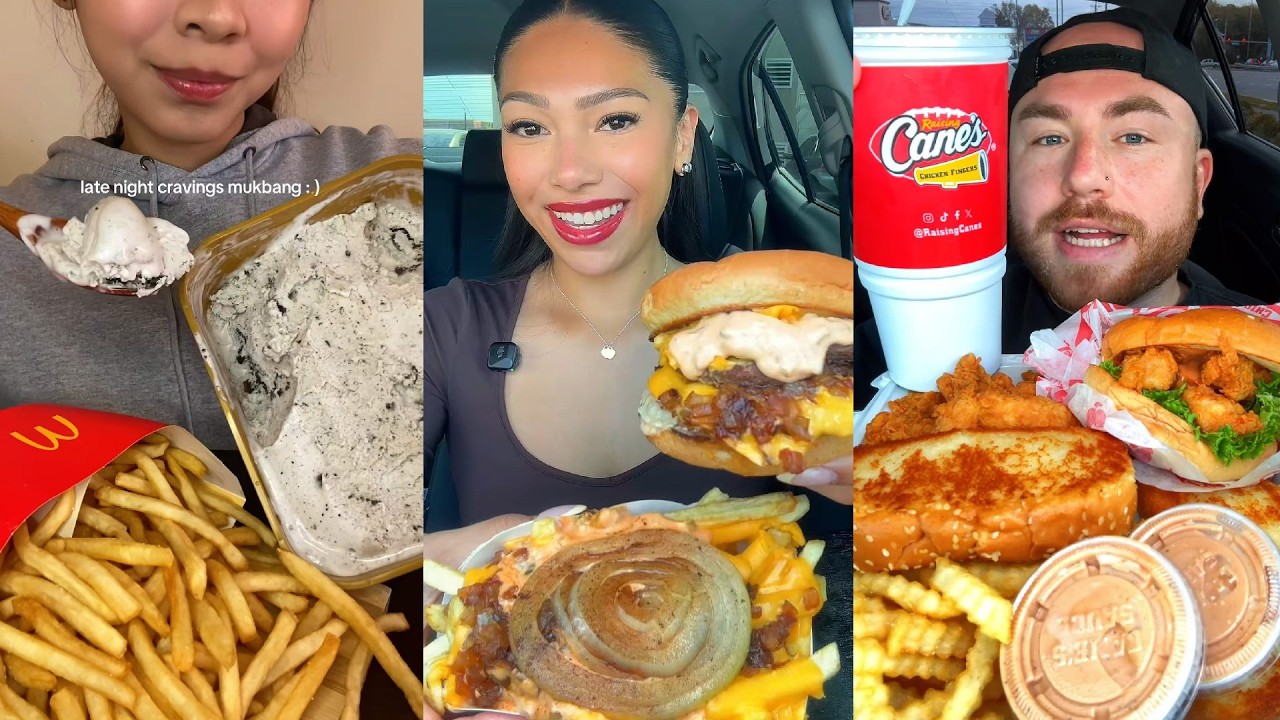 TIKTOK Mukbang Compilation | McDonald's, Chipotle, Wingstop, In-N-Out, Pizza Hut & More!