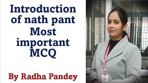 Introduction to nath panth most important MCQ DDU Gorakhpur University @StudywithRadha