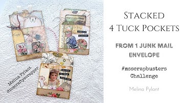 MAKING STACKED 4 TUCK POCKETS FROM 1 JUNK MAIL ENVELOPE | #msscrapbusters EPISODE 95 #scrapbusters