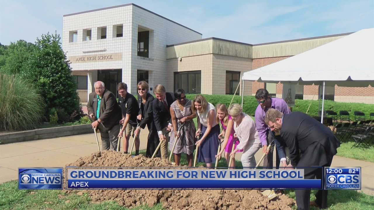 School staff, officials break ground on 2-year project to rebuild Apex High