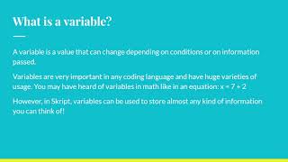 Skript #1: Getting started!