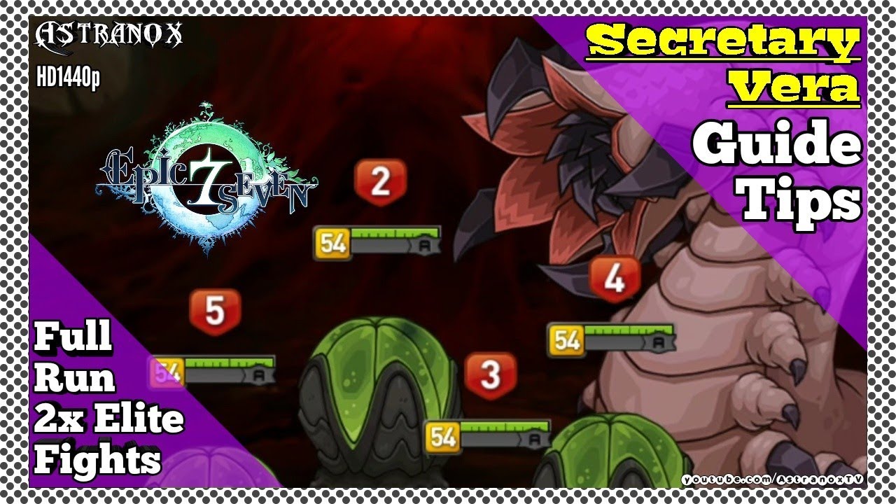 EPIC SEVEN Secretary Vera Guide - Boss Fight & Elites - Raid Azmakalis Labyrinth Epic 7 Raiding Tips