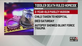 Anderson child's death ruled a homicide, coroner says