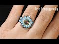 Beaded ring with any size  Riviol crystal easy for beginner&#39;s