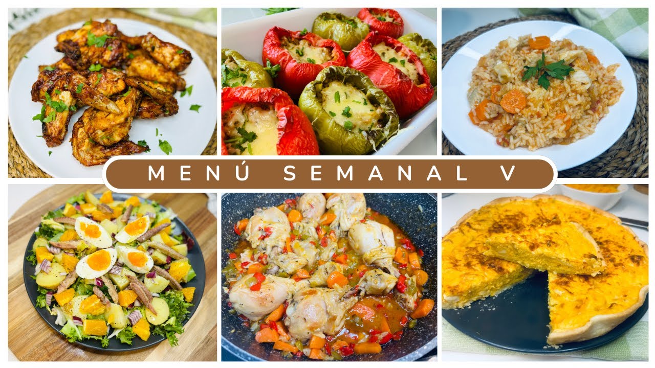 🥗 🌾 MENÚ SEMANAL COMPLETO Y VARIADO V 🍽️ 🗓️ 7 IDEAS DE ALMUERZO Y CENA PARA TODA LA SEMANA