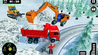Sonw Road Crane Excavator - Simulator Game #1 Android Gameplay screenshot 1