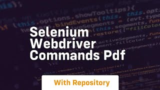 selenium webdriver commands pdf