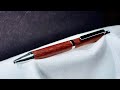 【紅】真紅の木材カリンのボールペンの作り方 How to make a padauk ball pen