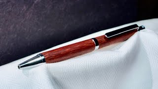 【紅】真紅の木材カリンのボールペンの作り方 How to make a padauk ball pen