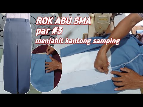 Cara membuat seragam sekolah - rok abu abu sma - part 3