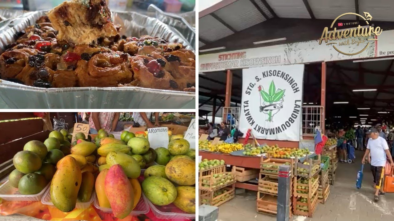 Suriname Kwatta Markt Langs de kraampjes op Zondag | Full Walkthrough Suriname Kwatta Market