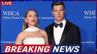 Scarlett Johansson stuns in strapless gown while supporting host husband Colin Jost at White House