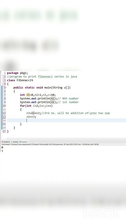 Program To Print Fibonacci Series || Fibonacci Series In Java ||Java ...