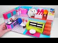 Diy miniature cardboard house for hamster 1 bathroom kitchen bedroom living room