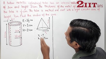 MENSURATION Exercise 17.5 Q 12 Class X ICSE | A hollow metallic cylindrical tube has an internal