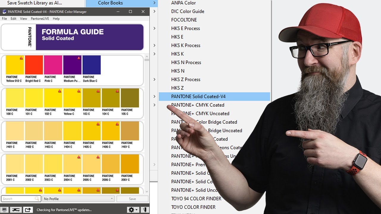 how to update the pantone colour book swatches in adobe illustrator photoshop and indesign youtube pms 661c yellow colors