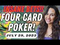 Insane bets i bet a black chip  four card poker at hollywoodctown  wild   july 29 2023