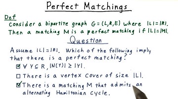 Perfect Matchings Solution - GT - Computability, Complexity, Theory: Algorithms