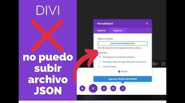 problema para importar archivo json a divi error