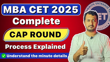 MBA CET 2025 | Complete CAP Round Process Explained | Understand the minute details #tarkashastra