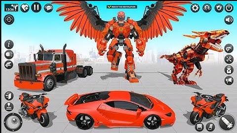 Transformers : Dinosaur Robot Car Bike Track Robot Simulator Game | Android Gameplay