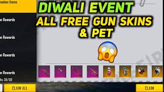 Free Fire Diwali Event All Free Gun Skins and Pets Full Details | Come Home To Free Fire Event.