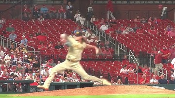 Josh Hader 97 MPH Slow Motion Pitching Mechanics (1st Base Side View)