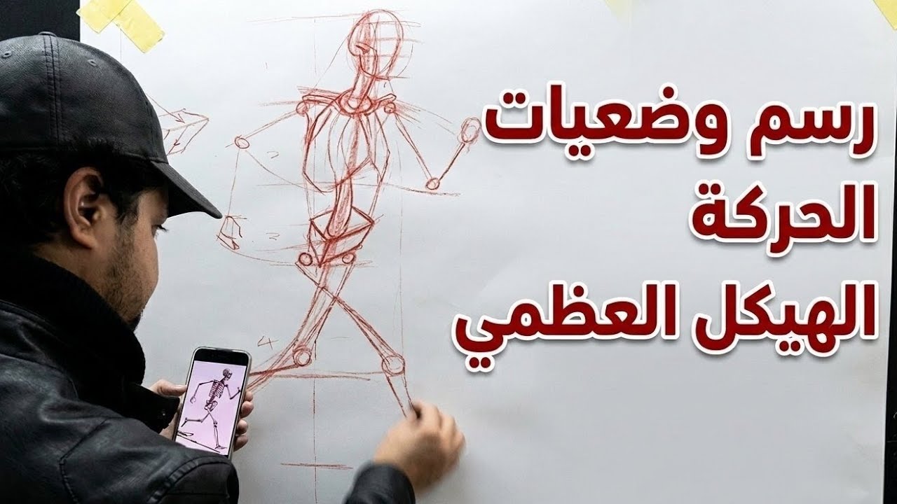 رسم وضعيات الحركة على الهيكل العظمي 