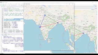 Maps with R: map of India with leaflet | connect Mumbai, New Delhi and Kolkata with lines  || 14 screenshot 4