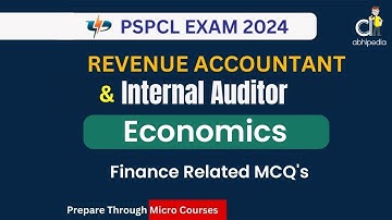 PSPCL Exam 2024 | RA / IA | Indian Economics | Finance Important MCQ