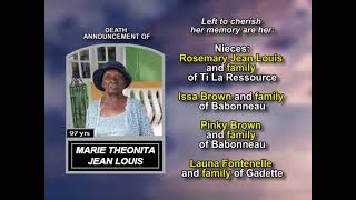 Marie Theonita Jean Louis ~ Long Obituary