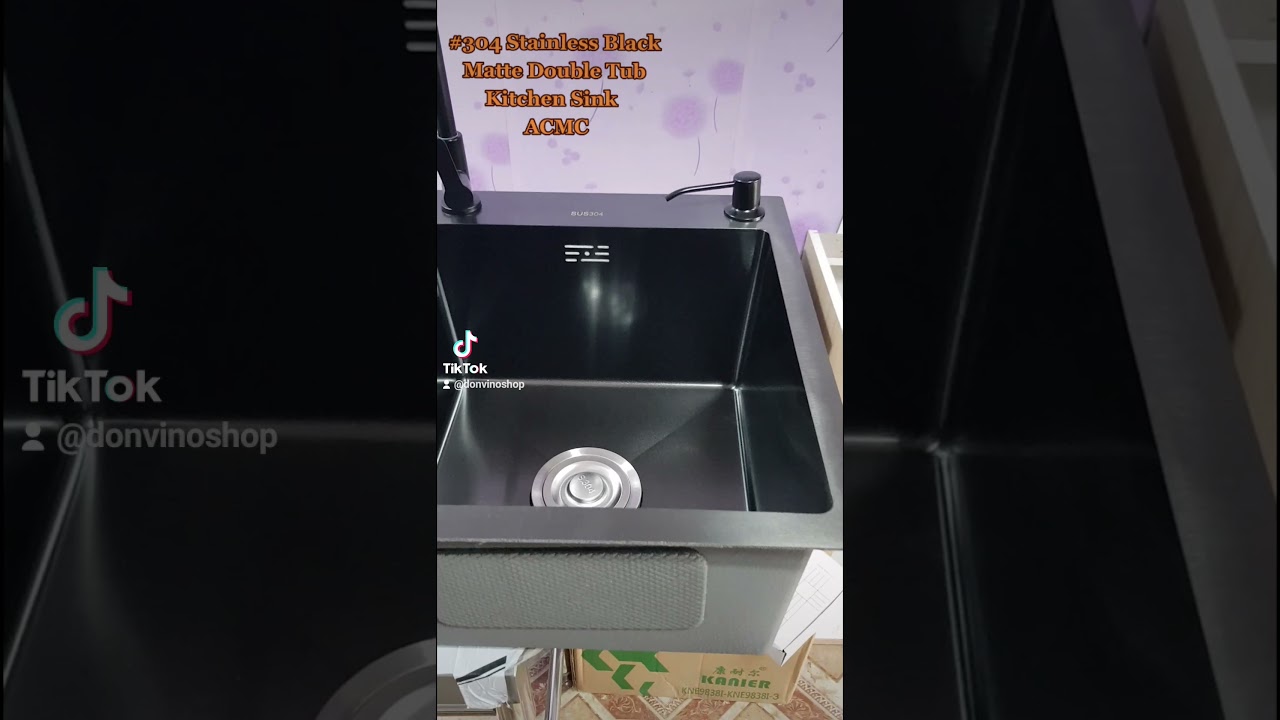 Nano Black Double Tub Kitchen Sink Stainless 304