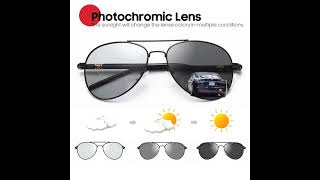 Kacamata Photocromic sunglass lensa Polarized Aviator Pilot Polaris Model retro