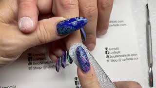 Full Set of Gel Nails - Start to Finish - Akzentz with Foil Nail Art