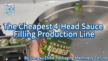 Video of the cheapest fully automatic 4-head sauce filling production line
