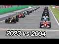 F1 2023 cars vs f1 2004 cars   monza gp