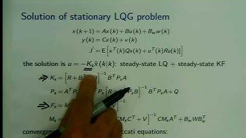 Lecture 9 - Linear Quadratic Gaussian (LQG) Control (cont.) : Advanced Control Systems 2