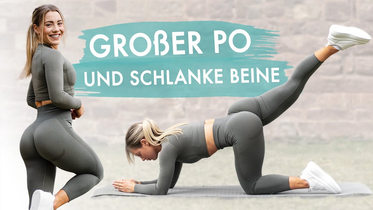 25 Min. Schöner Po \u0026 Flacher Bauch Workout | Ohne Springen, mit oder ohne Geräte \u0026 alles am Boden!