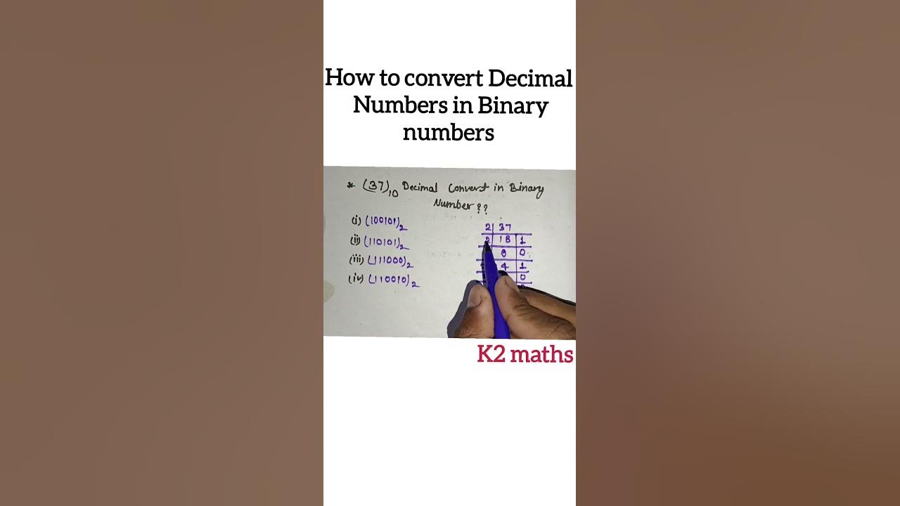 How to convert Decimal numbers in Binary numbers #k2maths #maths # ...