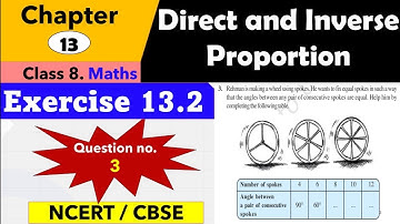 Exercise 13.2 Question no 3 | Direct and Inverse proportion | chapter 13 | class 8 | Maths| NCERT
