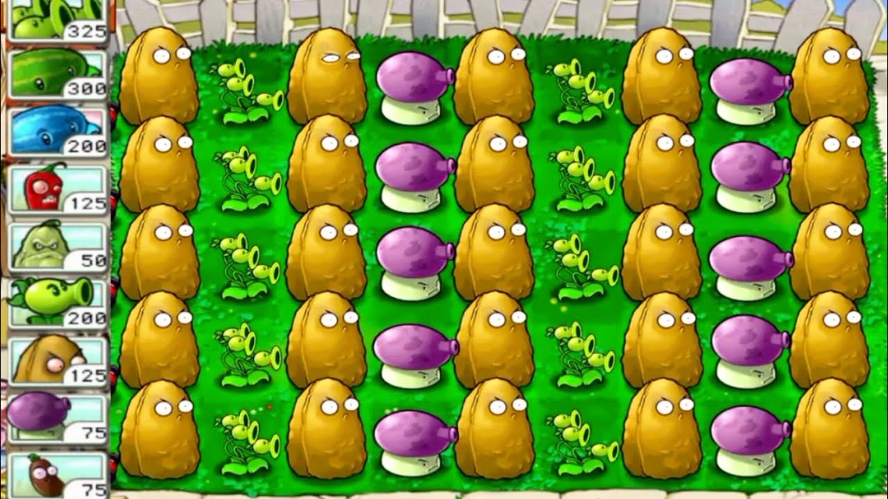 Pvz GAMEPLAY Three Peashooter & Fume Shroom vs Zombies Survival 5