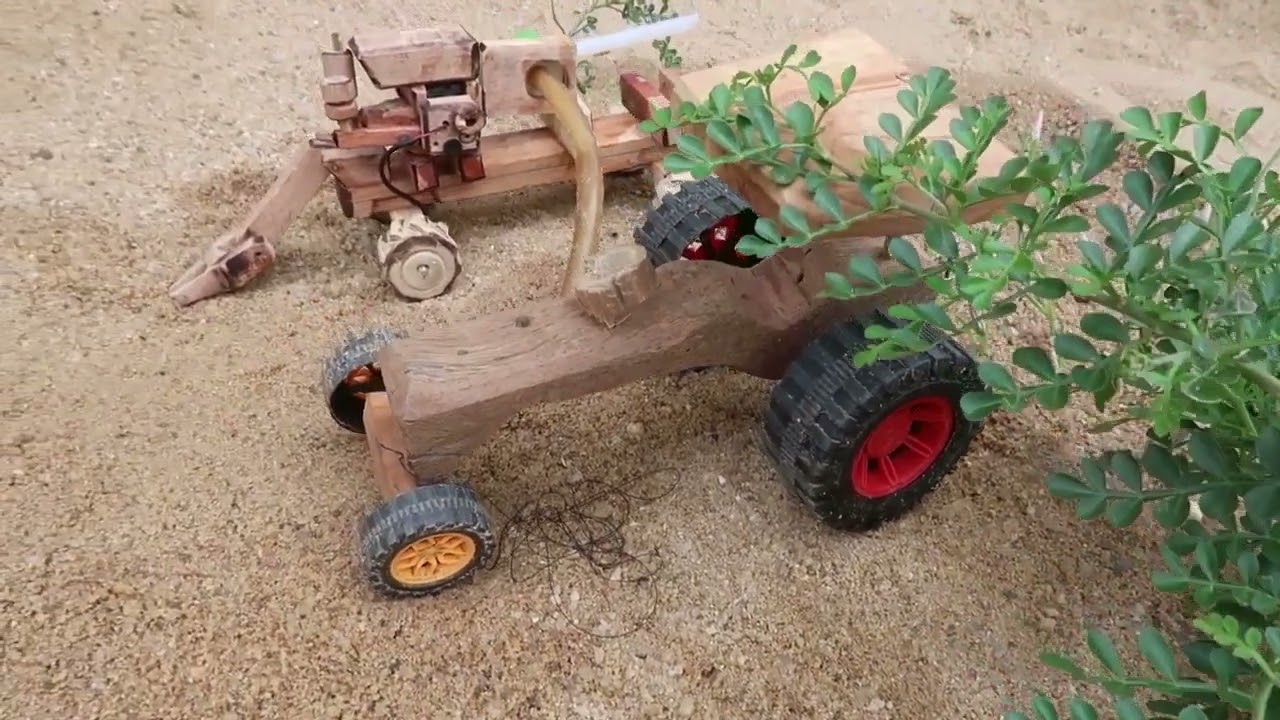 Small Wooden Tractor   New Agricultural Project   DIY Wooden Tractor