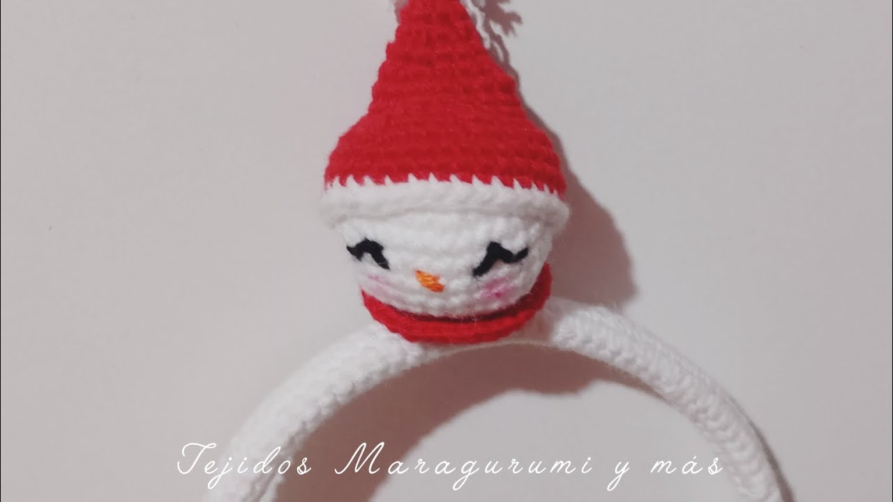 Vincha Navidad/muñequito de nieve a crochet 