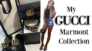 MY 2020 GUCCI MARMONT COLLECTION | GG BELT, THONG SANDALS, + SUPER MINI BAG  | REVIEW || DeUndrea lcs - YouTube