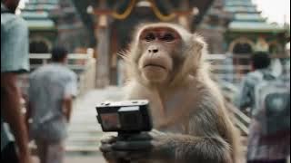 (BANDAR BRO IN MAA KALI TEMPLE)#monkeyvlogs#ytshorts#viralvideo#vlogging