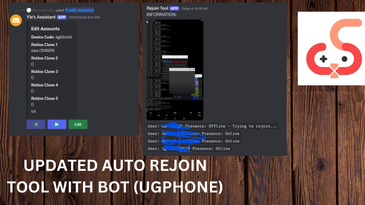 [UPDATED] UGPHONE AUTO REJOIN TOOL WITH DISCORD BOT - YouTube