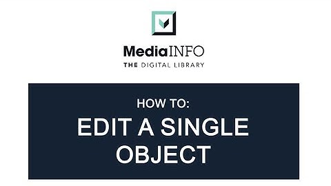 05 - How to edit a single object